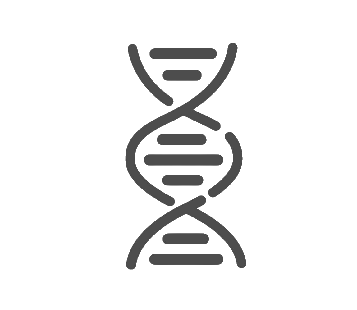 Icon of a DNA double helix representing genetic testing or screening.